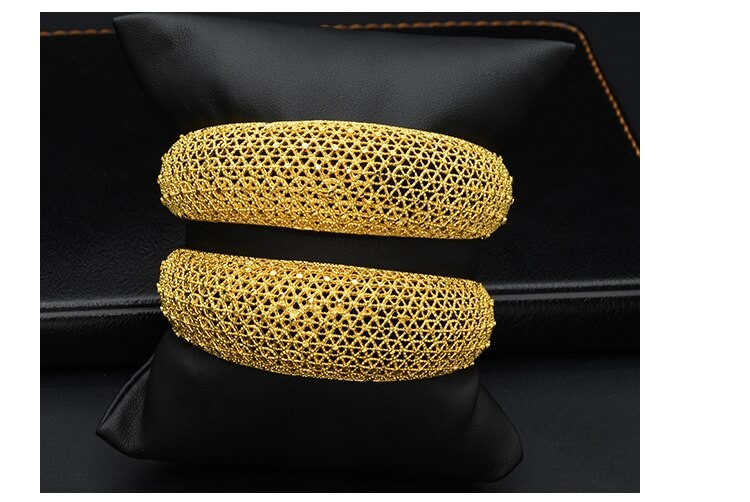 ANIID Dubai Jewelry Cuff Bangle Wedding Party Gifts Arab Women Charm Bracelets Indian 24K Gold Plated Bangle Bracelets Wholesale
