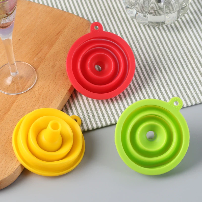 Foldable Funnel Silicone Collapsible Portable Funnels for Fuel Hopper Collapsible Beer Oil Funnels kitchen accessories Tools